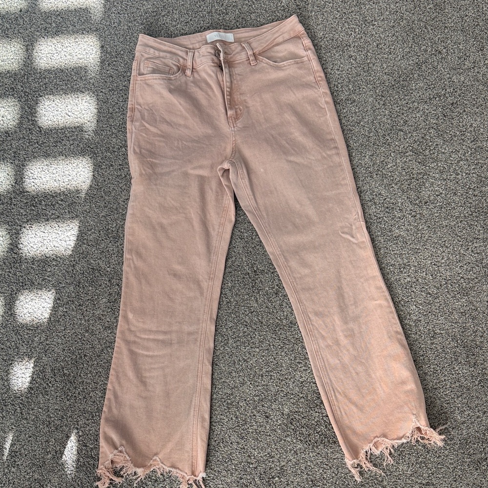 Vervet Women's Pink Frayed Hem Jeans